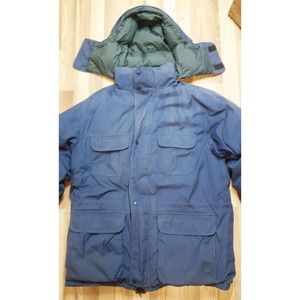 VTG Eddie Bauer Ridgeline Quilted Hooded Goose Down Puffer Coat Made USA Mens L